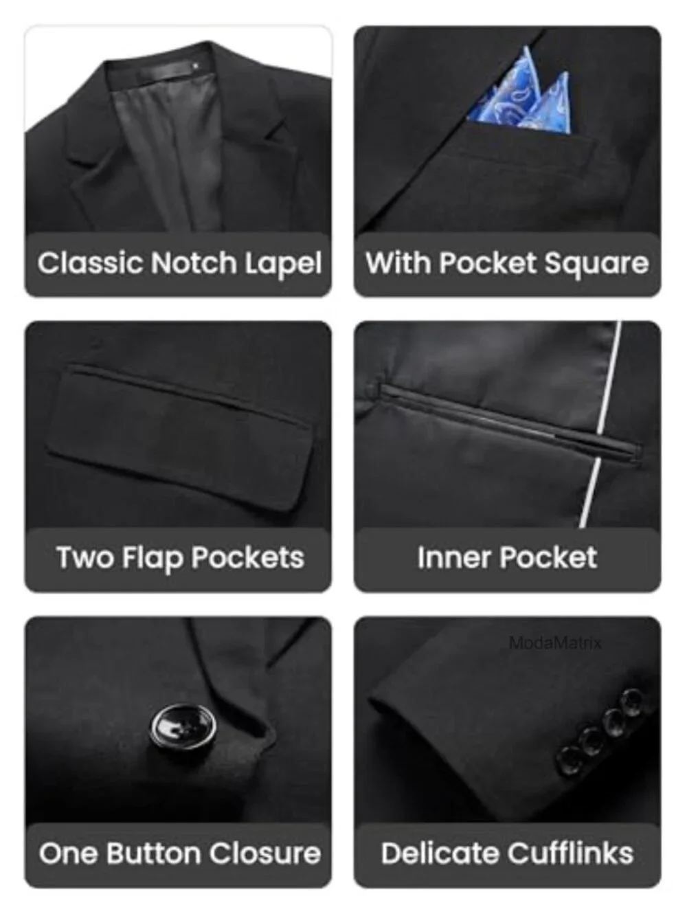 Slim Fit Lightweight Men's Sport Coat Blazer One Button Notch Lapel